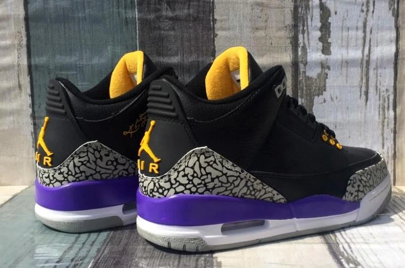 Air Jordan 3 Black Purple Yellow-Kobe's