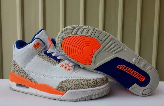 Air Jordan 3 White Orange-1
