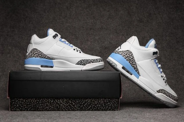 Air Jordan 3 white blue-1