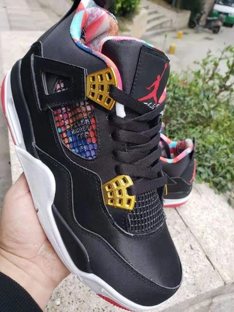 Air Jordan 4 Black White Red-1