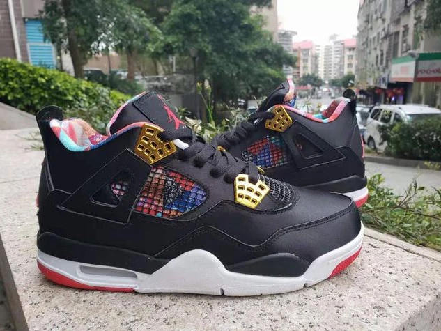 Air Jordan 4 Black White Red-1