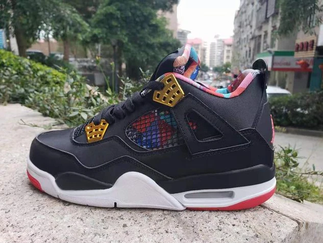 Air Jordan 4 Black White Red-1