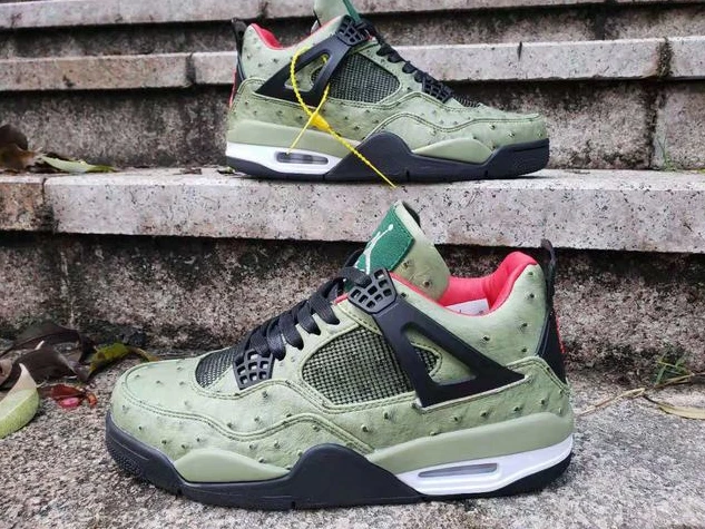 Air Jordan 4 Green Red Black-1