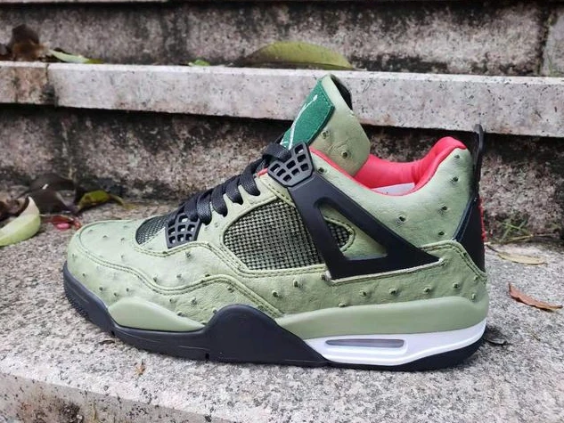 Air Jordan 4 Green Red Black-1