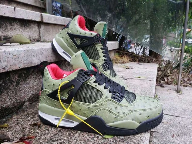 Air Jordan 4 Green Red Black-1
