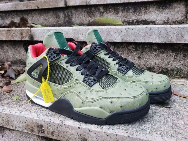 Air Jordan 4 Green Red Black-1