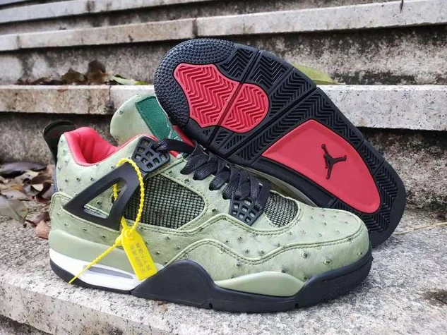 Air Jordan 4 Green Red Black-1