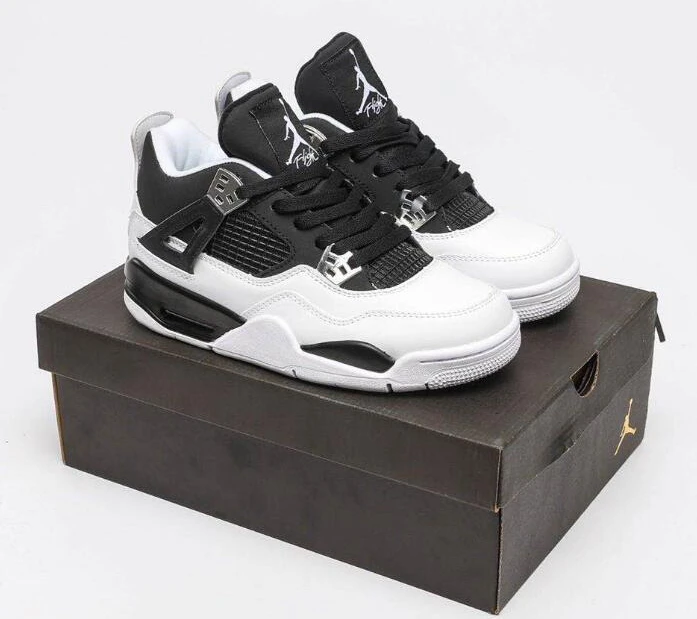 Air Jordan 4 Retro Black White-1