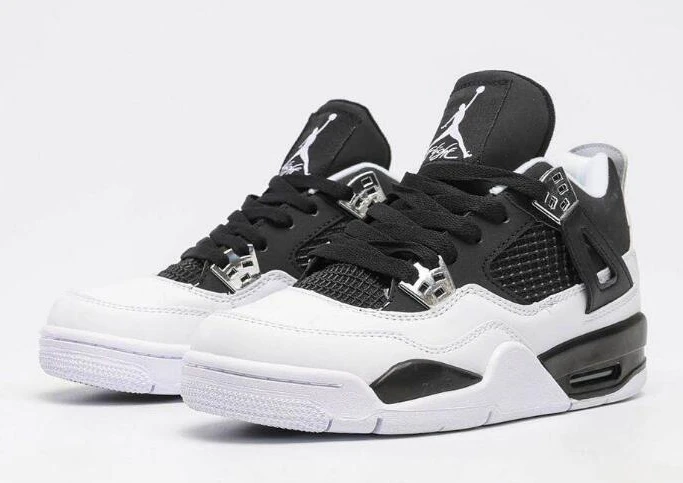 Air Jordan 4 Retro Black White-1