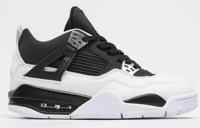 Air Jordan 4 Retro Black White-1