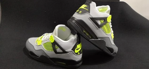 Air Jordan 4 Retro Green White Gray Black-1