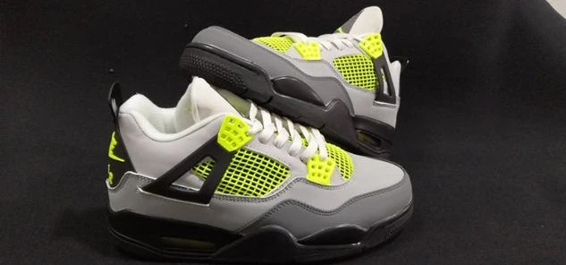 Air Jordan 4 Retro Green White Gray Black-1