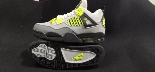 Air Jordan 4 Retro Green White Gray Black-1