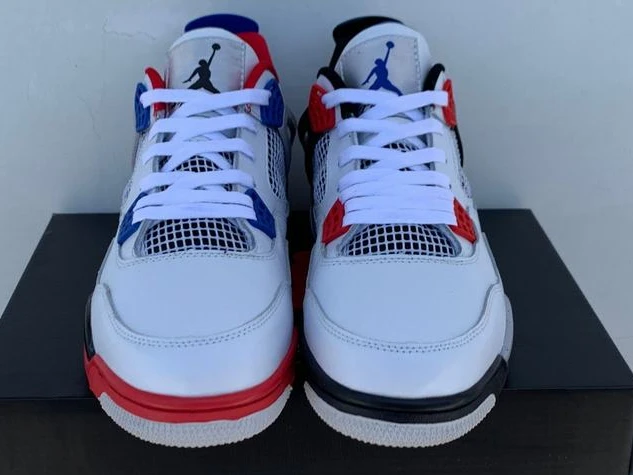 Air Jordan 4 White Black Red Gray Blue