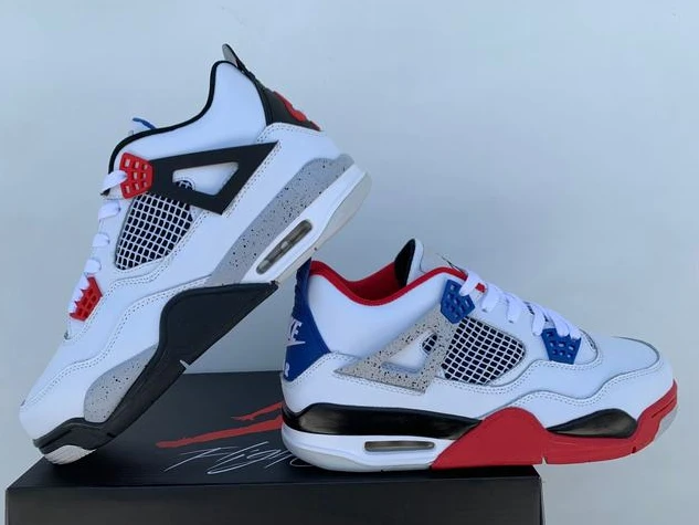 Air Jordan 4 White Black Red Gray Blue