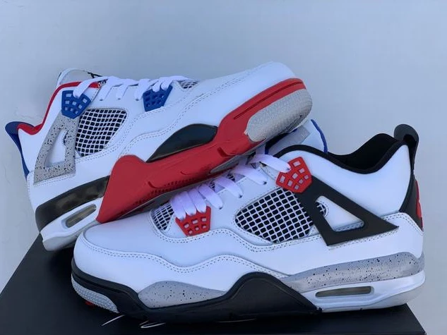 Air Jordan 4 White Black Red Gray Blue