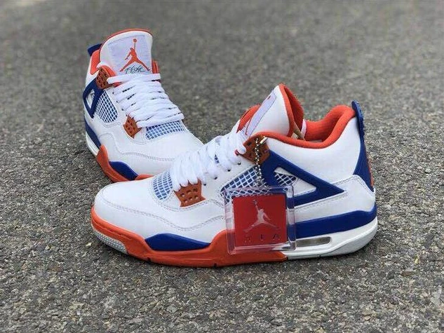 Air Jordan 4 White Blue Red-1