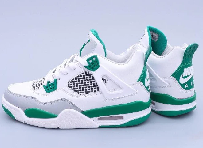 Air Jordan 4 White Gray Green-1