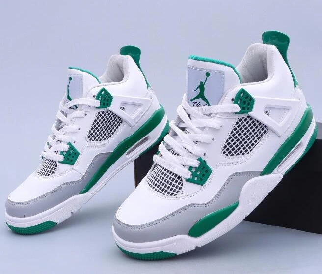 Air Jordan 4 White Gray Green-1