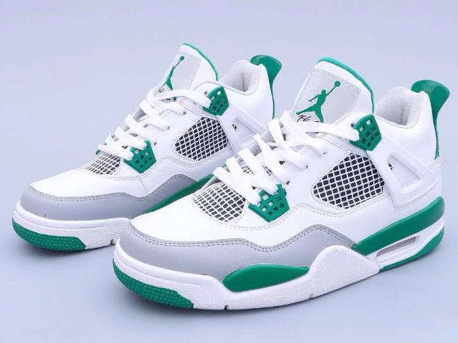 Air Jordan 4 White Gray Green-1