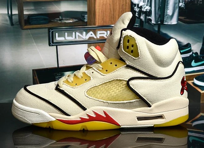 Air Jordan 5 Beige Yellow Red