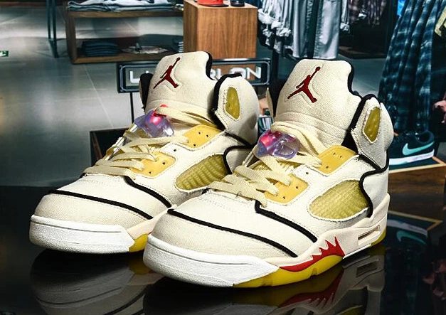 Air Jordan 5 Beige Yellow Red