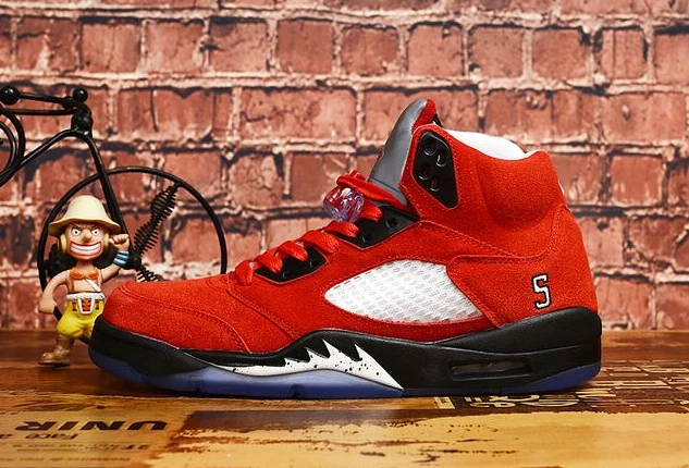 Air Jordan 5 Red Black White-1
