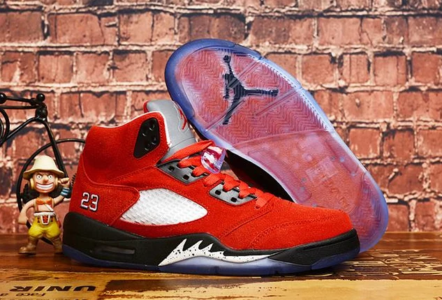 Air Jordan 5 Red Black White-1