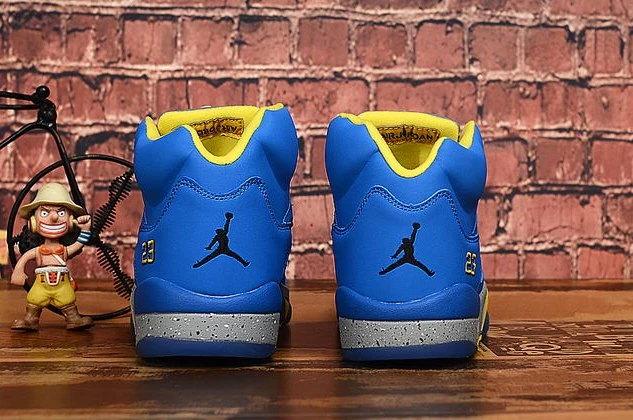Air Jordan 5 Royal Blue Yellow-1