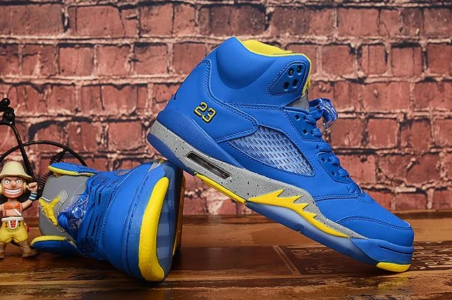 Air Jordan 5 Royal Blue Yellow-1