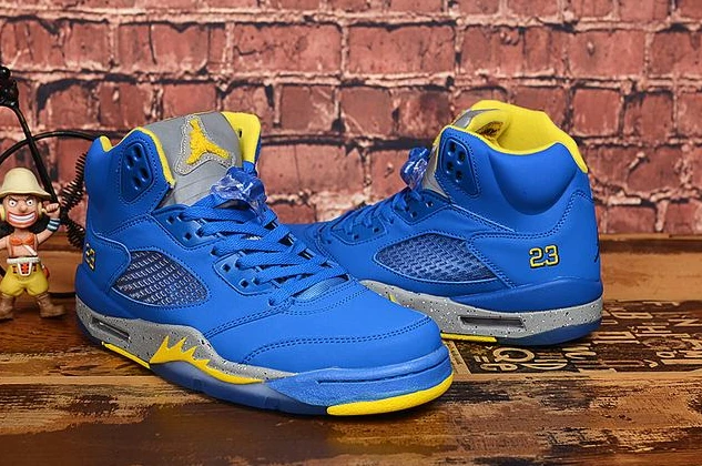 Air Jordan 5 Royal Blue Yellow-1