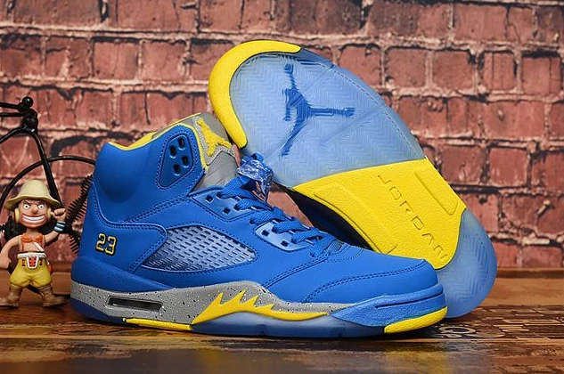 Air Jordan 5 Royal Blue Yellow-1