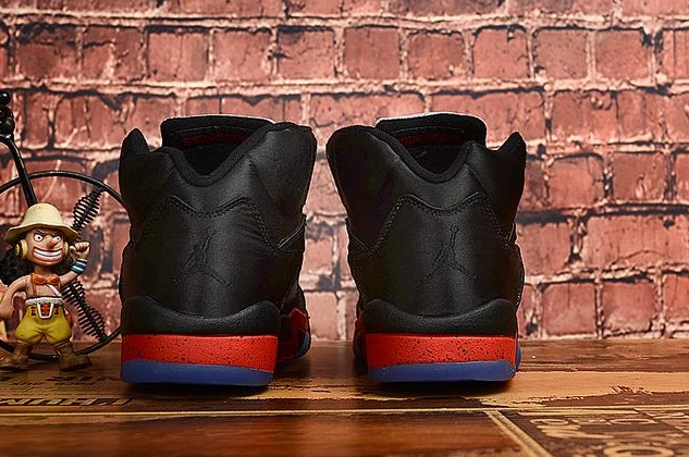Air Jordan 5 Silk Black Red For Women-1