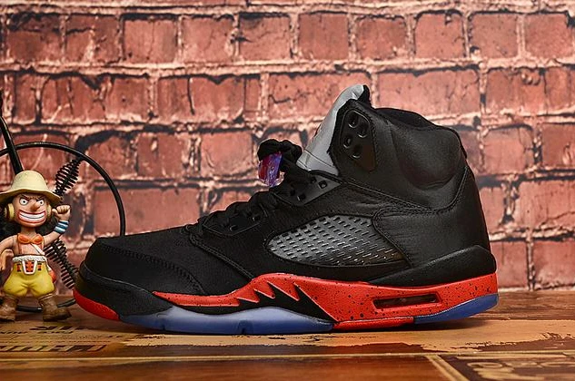 Air Jordan 5 Silk Black Red For Women-1