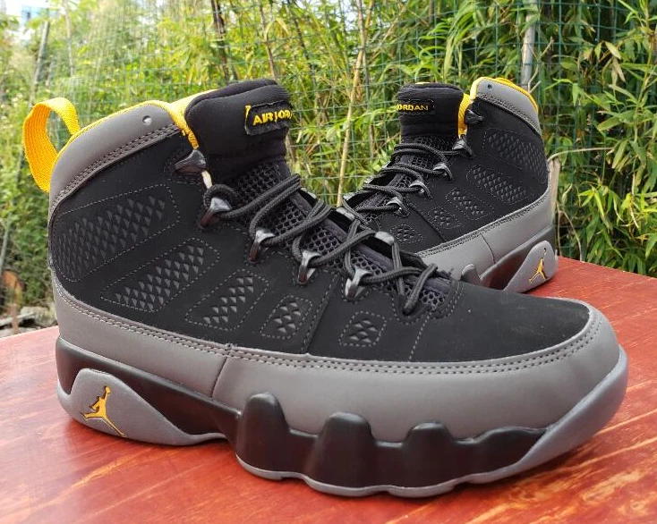Air Jordan 9 Black Gray Yellow-1