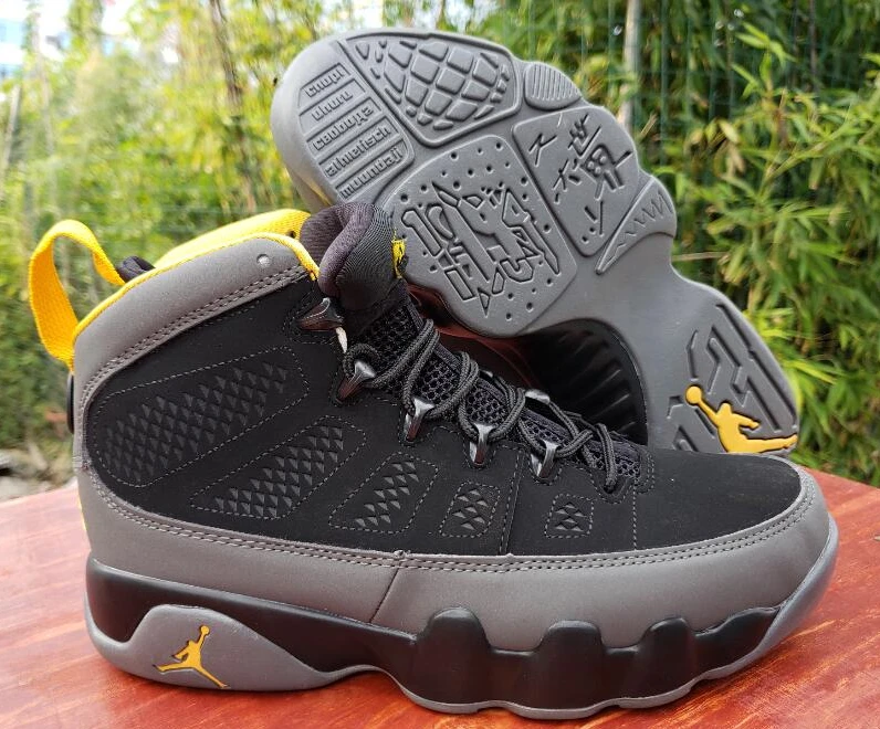 Air Jordan 9 Black Gray Yellow-1
