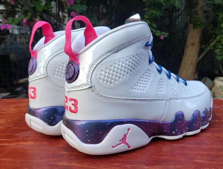 Air Jordan 9 White Purple Pink-1