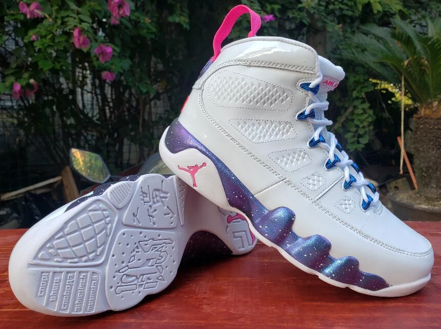 Air Jordan 9 White Purple Pink-1