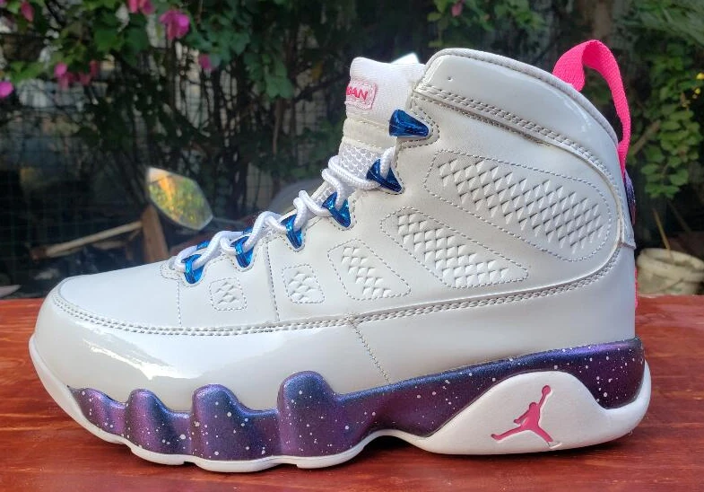 Air Jordan 9 White Purple Pink-1
