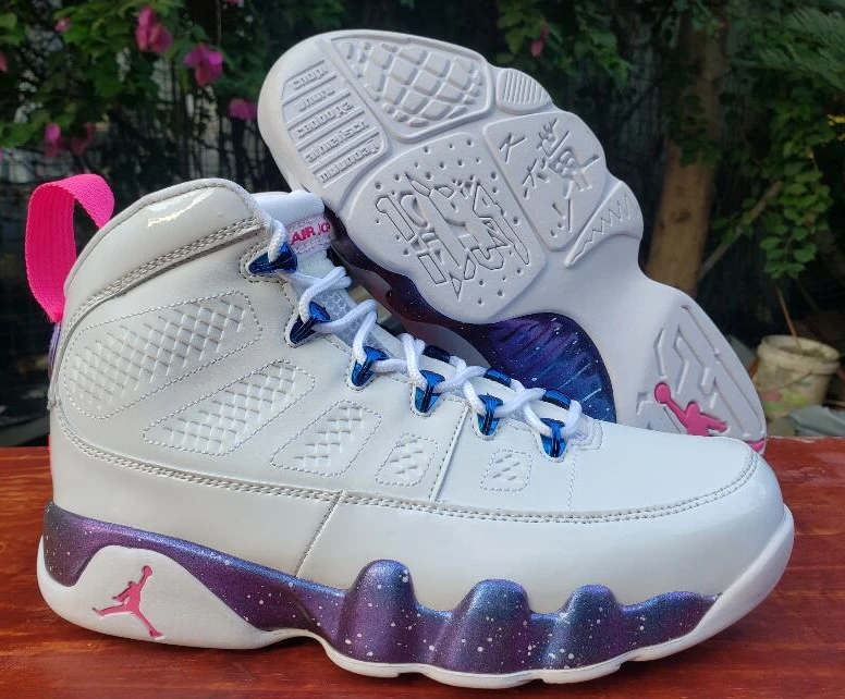 Air Jordan 9 White Purple Pink-1