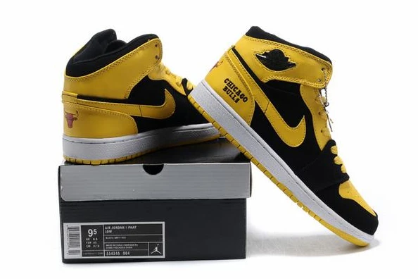 Air Jordan I (1) Retro Black Yellow White-129