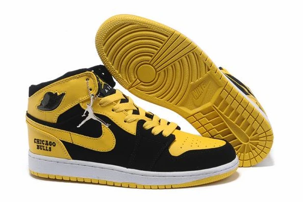 Air Jordan I (1) Retro Black Yellow White-129