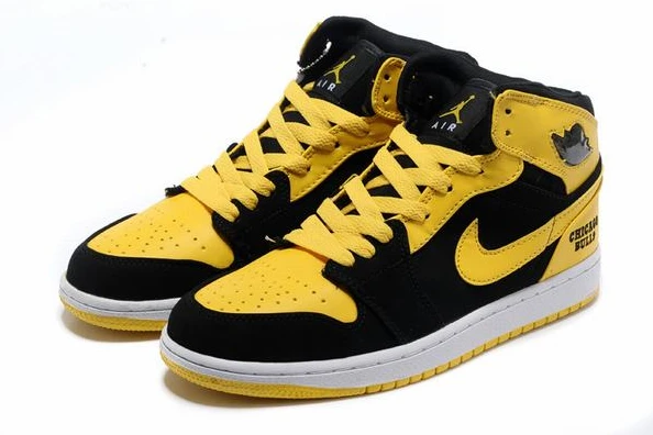 Air Jordan I (1) Retro Black Yellow White-129