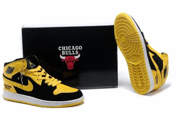Air Jordan I (1) Retro Black Yellow White-129