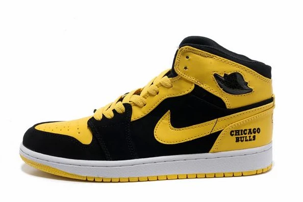 Air Jordan I (1) Retro Black Yellow White-129