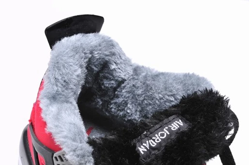 Air Jordan IV(4) Red Black fur-69