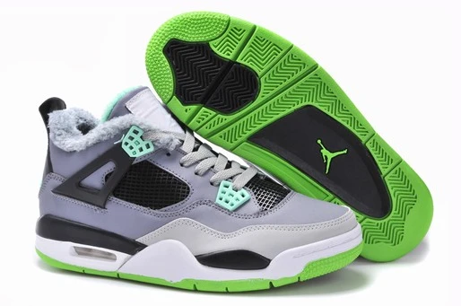Air Jordan IV(4) Retro Grey Green fur-70