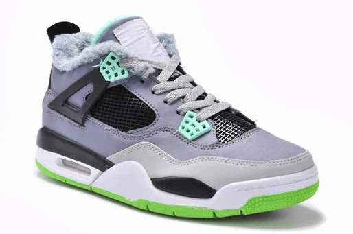 Air Jordan IV(4) Retro Grey Green fur-70
