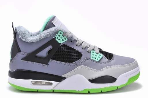 Air Jordan IV(4) Retro Grey Green fur-70