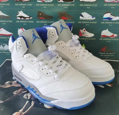 Air Joredan 5 Retro White Blue-1
